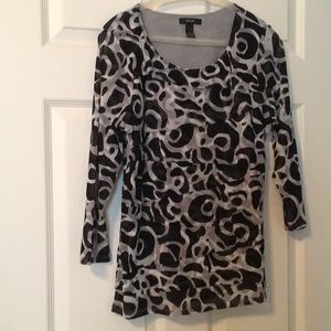 Alfani Horizontal Layered blouse in front